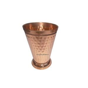 Precio de fábrica Popular vidrio de cobre diseño martillado vaso de vidrio para beber para la oficina del hotel en casa al mejor precio - Product Image 1