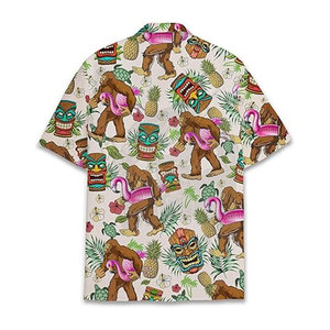 เสื้อฮาวายพิมพ์ลาย sasquatch เท้าใหญ่เขตร้อนสำหรับผู้ชายและผู้หญิงในฤดูร้อน - Product Image 2