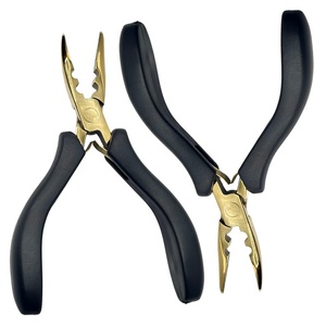 Pince professionnelle en acier inoxydable doré pour extensions de cheveux, 5 pouces, outil de salon, pour micro-anneaux et kératine, durable et réutilisable - Product Image 4