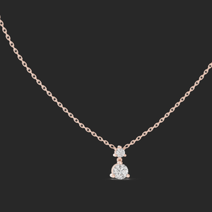 Jewels Collier à pendentif diamant minimaliste à deux pierres 18 carats pour femme - Product Image 1