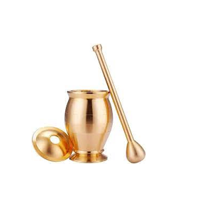 ที่ใส่เครื่องบดหินทองเหลืองสำหรับกระเทียมเครื่องเทศสมุนไพรเครื่องครัวร้านอาหารและใช้สำหรับงานเซล - Product Image 6