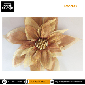 Hot Selling Handmade Genuine Quality Hand-Embroidered Tissue Fabric Flower <b>Brooches</b> with <b>Brooch</b> <b>Pins</b> at Low Price - Product Image 3