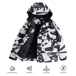 Nouveau mi-longueur doudoune épais enfants hiver extérieur coupe-vent imperméable à capuche épais doudoune pour enfants - Product Image 4