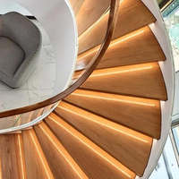 CBMMart Villa facile à installer Escalier en colimaçon commercial en métal Escalier hélicoïdal pour résident intérieur en bois