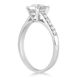 Anillo de Compromiso de Oro Blanco de 14K con Diamante Corte Princesa Catedral de 0.50ct - Product Image 3