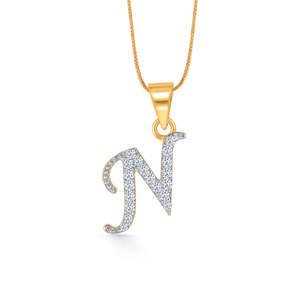Colgante de Alfabeto de Oro de Lujo con Diamantes, Unisex - Product Image 2