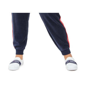 Pantaloni Sportivi da Donna Tommy Hilfiger Taglie Forti, Jogger Blu Navy con Strisce a Contrasto in Velluto, Vita Media, Traspiranti, Taglia 2XL - Product Image 3