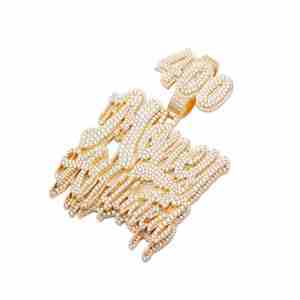 Pendentif et breloque MONEY ATTITUDE personnalisés en or jaune 14 carats avec moissanite, série Money Attitude - Product Image 4