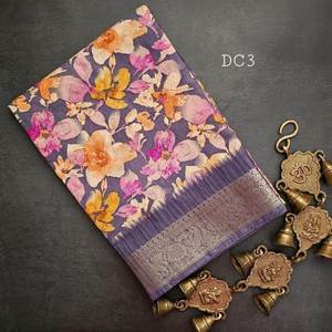 Beaux saris avec une belle impression avec un pallu attrayant - Product Image 3