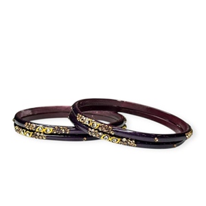 Ensemble de bracelets de mariage tendance plaqués or violet les plus vendus, design premium, imitation perle à prix de gros pour femmes - Product Image 4