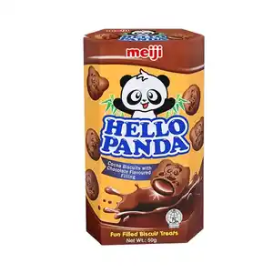 군침이 도는 정통 일본 헬로 팬더 미니 비스킷 더블 초콜릿 크림 충전재 43g 귀여운 미니 팬더 쿠키