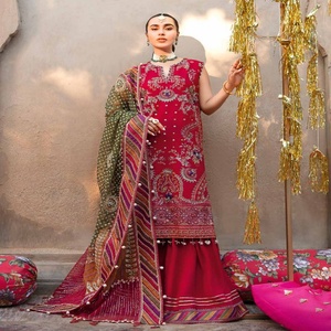 Riaz Arts Jhoomro Collection Handmade Luxury 3-Piece Chiffon Suits for Women Indian & Pakistani Party Clothing - Product Image 4
