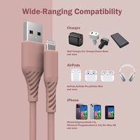 Cable de Carga USB A a Lightning, Carga Rápida de 3A, Conductor de Cobre Puro, Revestimiento de PVC para Teléfono Móvil