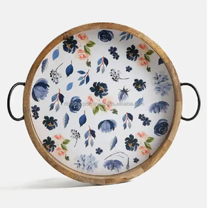 Plateau de service en bois moderne Décoration intérieure Ustensiles de cuisine Finition naturelle Plateau de service alimentaire par RF Crafts - Product Image 4