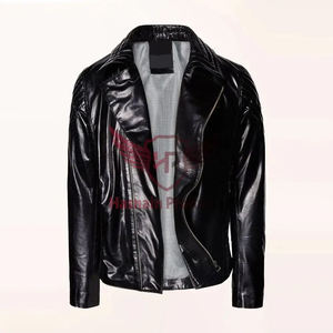 Custom High Quality <b>Men's</b> Winter Jacket Stylish Classic Black Wool <b>Shearling</b> Lined Leather Outerwear Premium Quality High Street - Product Image 4