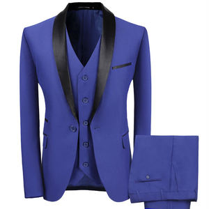 Vente en gros du meilleur costume de bureau 3 pièces veste blazer pour homme de couleur bleue costume pour homme sur veste + chemises + pantalons 2026 - Product Image 1