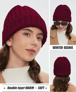 Gorro Casual de Forro Polar, Spandex/Poliéster, Sólido, Unisex, Suave, Cálido para Invierno, Transpirable, Impermeable, Ajustable y Personalizable - Product Image 3