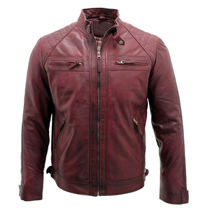แจ็กเก็ตหนังแท้มีซิปสำหรับผู้ชายและผู้หญิงใหม่เสื้อแจ็กเก็ตมอเตอร์ไซค์ฤดูใบไม้ร่วงฤดูหนาว - Product Image 6