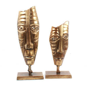 Hand Casted New Small Aluminum Face <b>Sculpture</b> With Antique <b>Gold</b> Finishing Customized Home Decorative <b>Sculpture</b> - Product Image 4