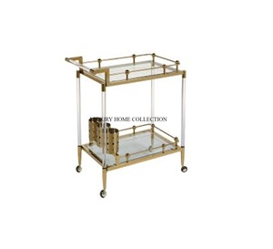 Chariot de service en métal peu encombrant avec étagères pliables et construction robuste pour des solutions de rangement compactes - Product Image 1