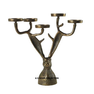 Portavelas de metal dorado hecho a mano, portavelas con espejo reflectante para decoración de pared, uso de luz - Product Image 3