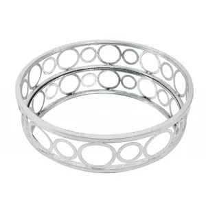 Bandeja Decorativa Redonda de Aluminio Hecha a Mano con Diseño Moderno para Decoración de Interiores de Lujo ZAHID EXPORTS Uttar Pradesh - Product Image 5