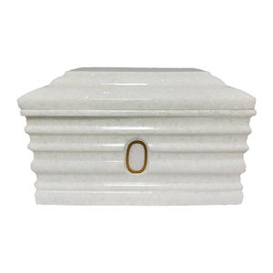 Urna Cineraria in Stile Europeo in Pietra di Giada con Finitura Lucida per Uso Commemorativo, Urne Funerarie Quadrate in Pietra Naturale <span class=keywords><strong>Bianca</strong></span> - Product Image 1