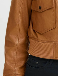 Dernière conception 2025 vestes en cuir nappa de mouton à la mode pour femmes Offre Spéciale logo personnalisé style et couleur vestes en cuir pour femmes - Product Image 4