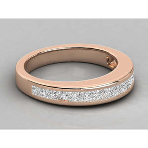 แหวนทองคำ 18K ประดับเพชรทรงปรินเซสคัท สำหรับผู้หญิง ดีไซน์โรแมนติกแบบ Eternity Band เหมาะสำหรับงานแต่งงานหรือเป็นแหวนแทนคำมั่นสัญญา ได้รับการรับรองจาก IGI เครื่องประดับคุณภาพสูง - Product Image 1