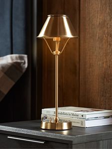 Lampe de table suspendue en laiton moderne avec base élégante pour une chambre confortable ou un salon classique, éclairage, cadeau de Diwali - Product Image 6