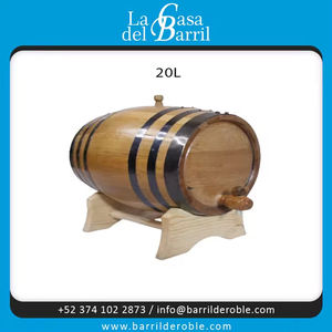 Tambor de madera de 20 litros de alta calidad con acabado de laca de borde negro Material de pino para vino y cerveza Precio de barril de Tequila - Product Image 6
