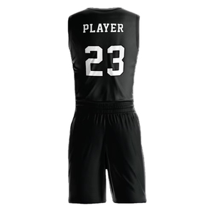 Uniforme de basket-ball réversible à col rond le plus vendu pour hommes Polyester sur mesure grande taille imprimé nom du joueur conception sans manches - Product Image 4