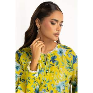 ชุดเซ็ตเสื้อผ้าลำลองสีเขียวพิมพ์ลายผ้าแคมบริคสำหรับผู้หญิง ไซส์ XXS ชุด 2 ชิ้น ดีไซน์ไม่มีปก เหมาะสำหรับใส่ทำงานในฤดูใบไม้ผลิ/ฤดูร้อน - Product Image 3