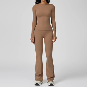 ชุดเล่นโยคะสำหรับผู้หญิง2ชิ้นชุดวอร์มเล่นฟิตเนสเล่นฟิตเนสใส่วิ่งเสื้อผ้าเล่นกีฬาแขนยาว - Product Image 5