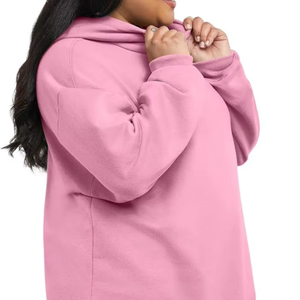Sweat à capuche polaire grande taille rose de haute qualité pour femmes avec poche kangourou Style Vintage personnalisé pour la saison d'hiver prix de gros - Product Image 1