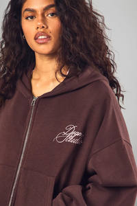 Sudadera con capucha de mujer con cremallera corta en contraste más vendida, sudadera cálida Flecce antiarrugas transpirable para gimnasio y ropa de calle, sudaderas con capucha para mujer - Product Image 4