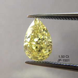 เพชรทรงหลวมธรรมชาติตัดลูกแพร์สีเหลืองเข้มได้รับการรับรองจาก Gia จากอินเดีย1.50กะรัต - Product Image 1