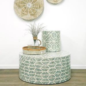 Repose-pieds et table d'appoint en nacre naturelle faits à la main pour la décoration de la maison et la décoration du salon au Vietnam - Product Image 4