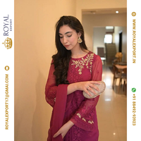 CONCEPTEUR TENDANCE PAKISTANI SEQUENCE BRODERIE COSTUME DE TRAVAIL PENDU ET DUPATTA COLLECTION PAR ROYAL EXPORT