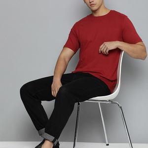 Ropa de gimnasio Producto Camiseta en blanco Camisetas Mejor venta al por mayor OEM Logo Algodón liso O-cuello Hombres Camisetas transpirables de alta calidad para hombres - Product Image 3