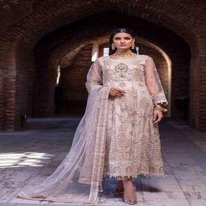 Tawakkal ชุดเดรสผ้าปักลายสไตล์หรูหราสำหรับงานแต่งงานแฟนซีผ้าแจ็คการ์ดและปากีสถาน - Product Image 4