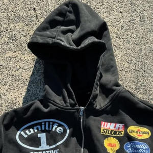 Sweat à capuche sérigraphié en molleton de coton mélangé pour hommes, vêtements d'hiver teints dans des tissus épais, produits chauds, vente en gros - Product Image 3