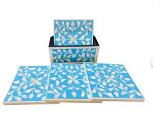 Posavasos de Madera Elegantes Hechos a Mano por Artizon Studio con Incrustaciones de Hueso, Color Personalizado y Duraderos para Uso en el Hogar, Hoteles y Restaurantes - Product Image 3