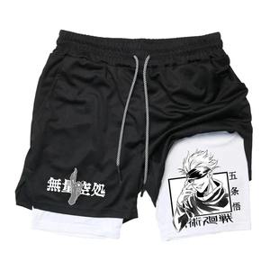 High Quality <b>Anime</b> Print Men 2 in 1 Performance <b>Shorts</b> Quick Dry Lightweight Moisture Wicking <b>Shorts</b> for Workout - Product Image 5