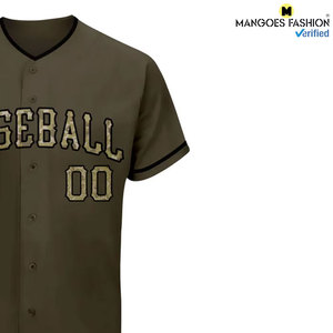 Vêtements de sport respirants, imprimés par sublimation, brodés, logo personnalisé, chemise de baseball à manches courtes boutonnée, vente en gros - Product Image 6