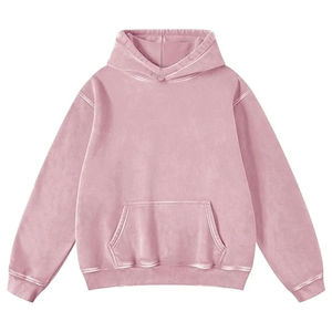 Sweat à capuche Streetwear surdimensionné 100% coton pour femmes coupe ample respirante lavage à l'acide personnalisé pour l'hiver - Product Image 4