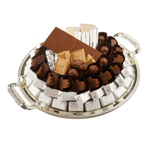 Best Quality Gold Plated Metal Oval Shape Chocolate Platter Eid Chocolate <b>Gift</b> Tray <b>Sweet</b> Serving Tray Chocolate Display On-Sale - Product Image 3