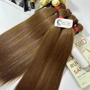 Best Selling Bulk 100% Natural Straight Shiny Smooth #<b>6</b> <b>Color</b> SDD Cuticle Aligned Human <b>Hair</b> Extensions Logo Wholesale Product - Product Image 5