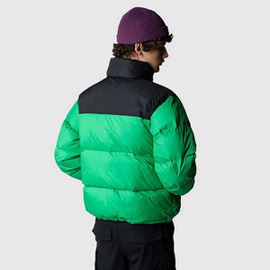 Venta al por mayor brillante personalizado al aire libre chaqueta de invierno de los hombres Casual con capucha de algodón de lona de talla grande ultraligero frente Logo Puffer chaqueta - Product Image 6