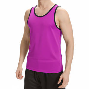 Débardeur Homme en Maille Côtelée Douce, Col Rond, Coupe Personnalisée, Respirant, Séchage Rapide, Anti-Rétrécissement, Anti-Boulochage, Style Urbain Uni - Product Image 1